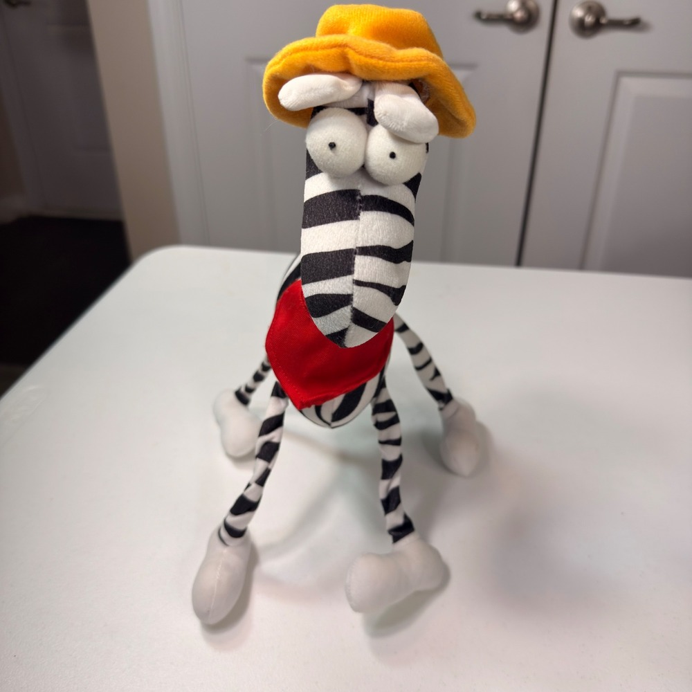 Vintage 1997 Fancy Power SA Mordillo Crazy Zoo Zebra Plush 12" Rare